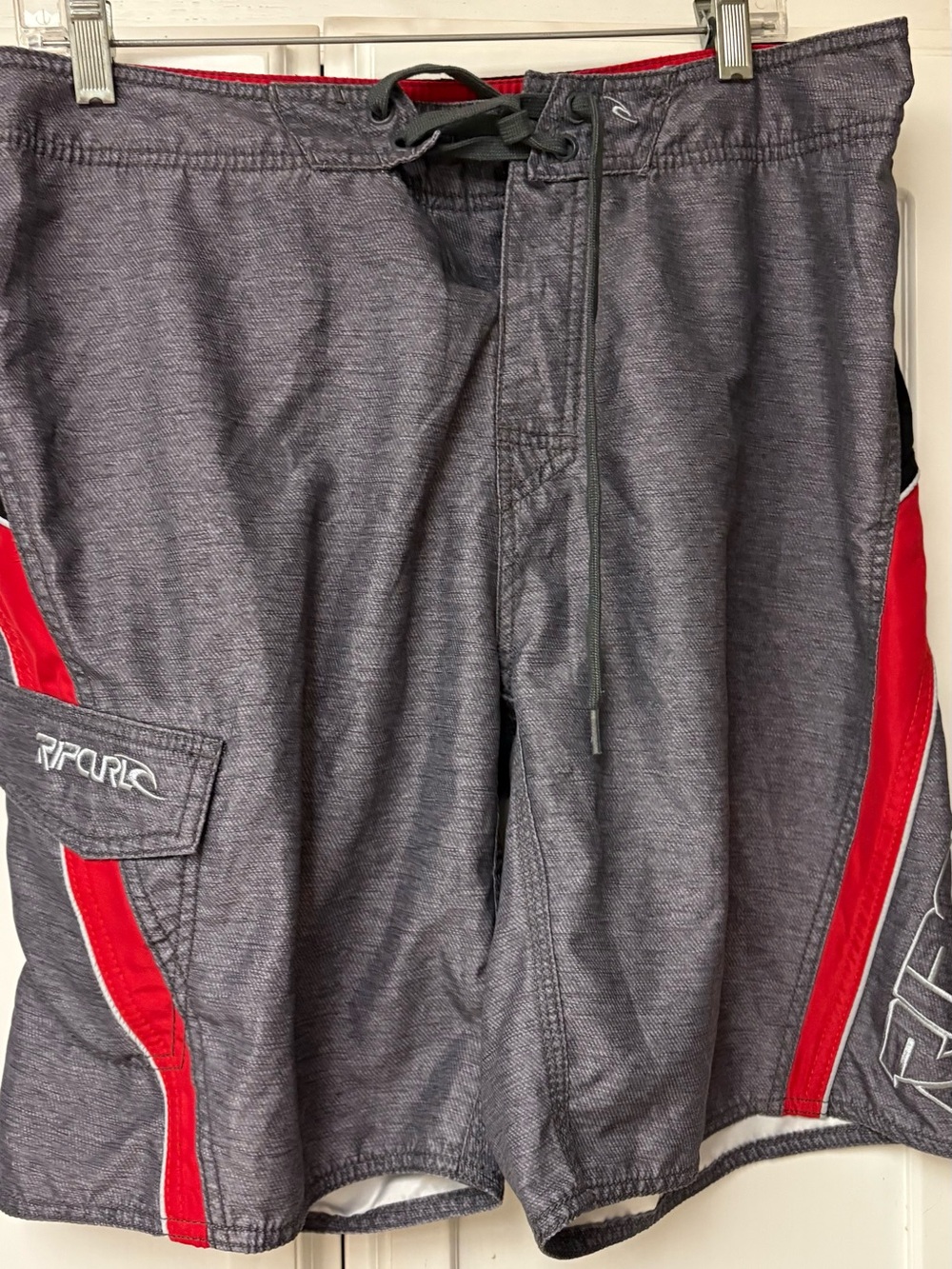 Rip Curl Gray and Red Men's Hybrid Boardshorts